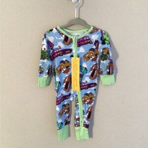 Kids One Piece with Cartoon Print - Blue and Green
